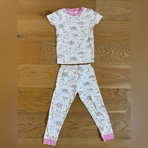 EUC Baby Noomie Rainbow Dinosaur Pajama Set